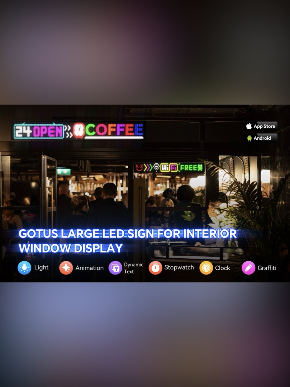 Programmable P5 Resolution LED Sign with Bluetooth App Control - Picture 7 of 10